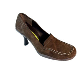 Materia Prima By Goffredo Fantini Brown Suede High Heel Loafer Pumps Size 38/7.5